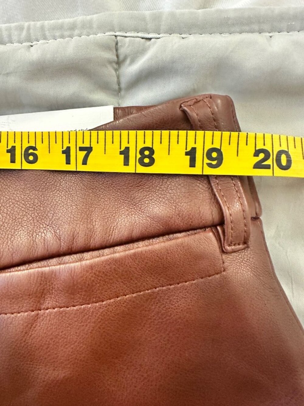 NWT Chicos Wide Leg Faux Leather Pants U.S. Size 18 Brown High-Waist Stylish - Picture 3 of 13
